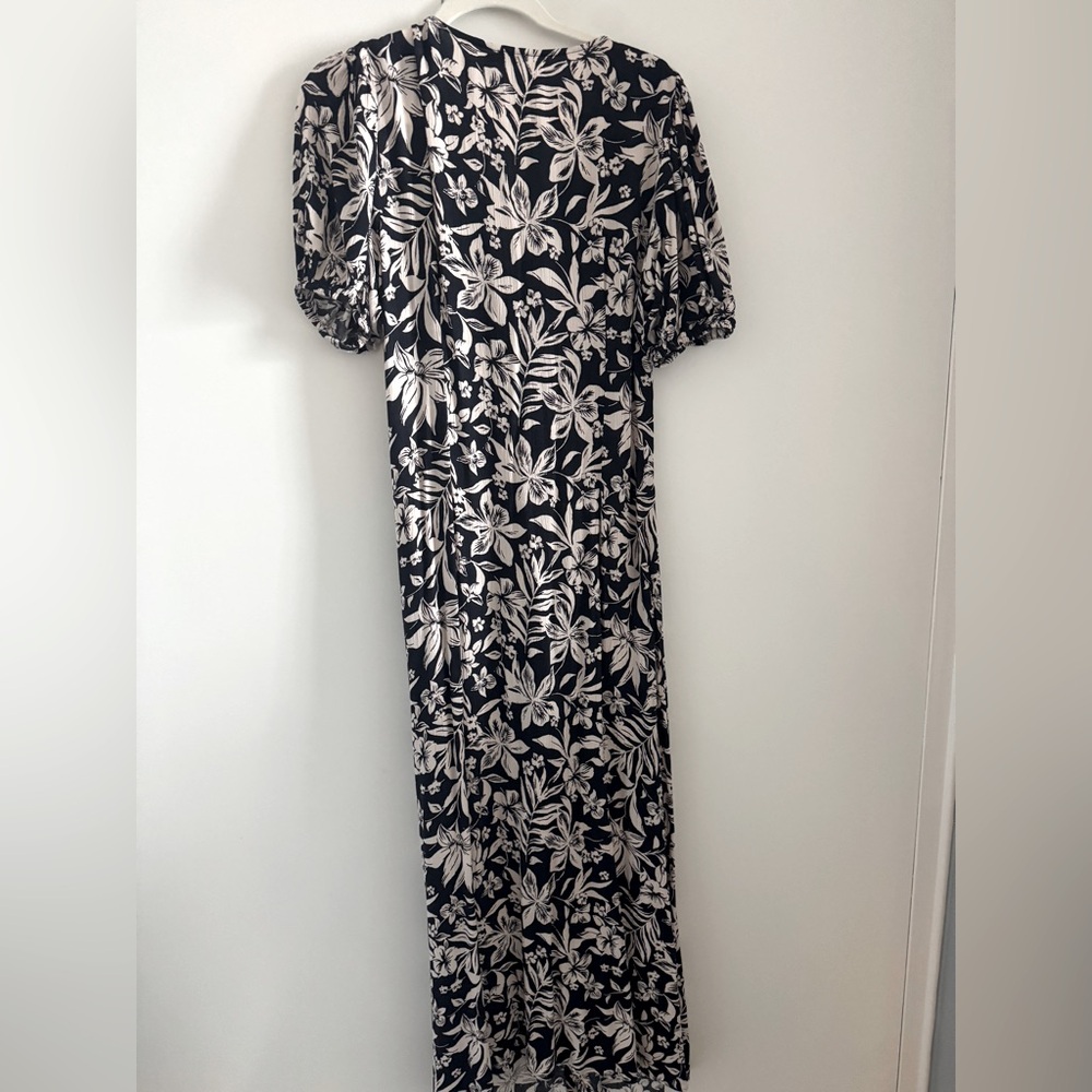 Faherty Blue and White Flutter Sleeve Maxi Dress - Picture 7 of 7